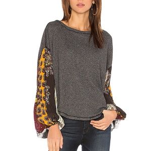 Free People "Blossom" Thermal Sweater Top Sleeves
